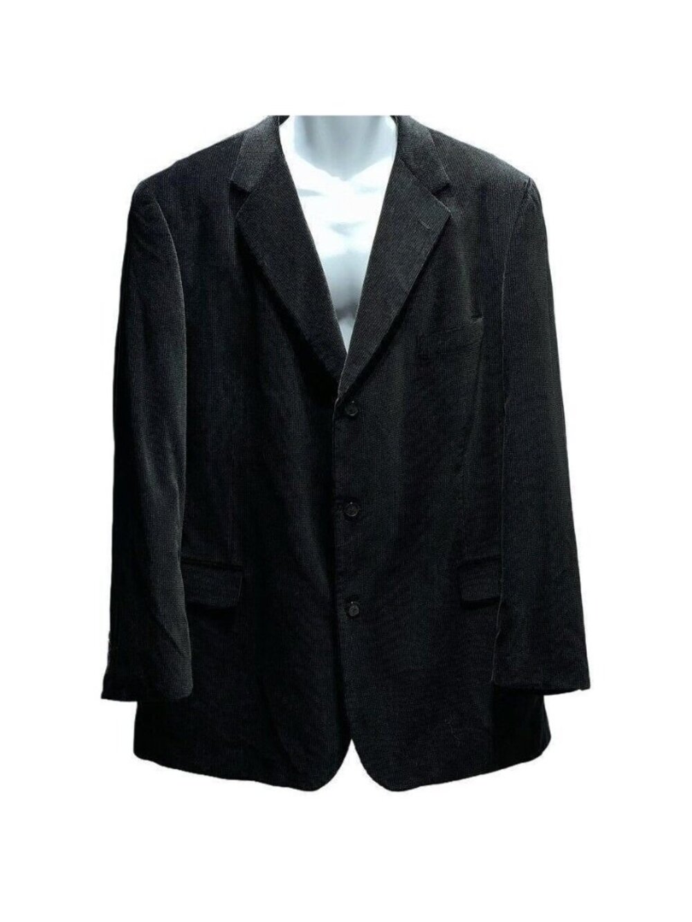 Linea Uomo Mens Black Textured Cotton Blazer Jacket - Size Not Specified